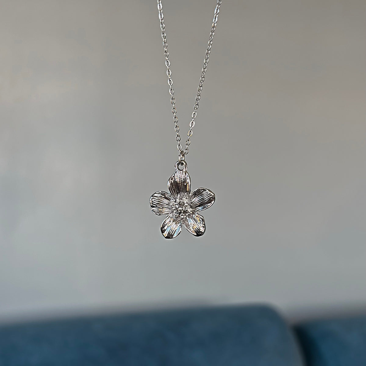 Vintage Çiçek Kolye Silver