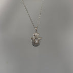 Silver Taşlı Hamsa Kolye