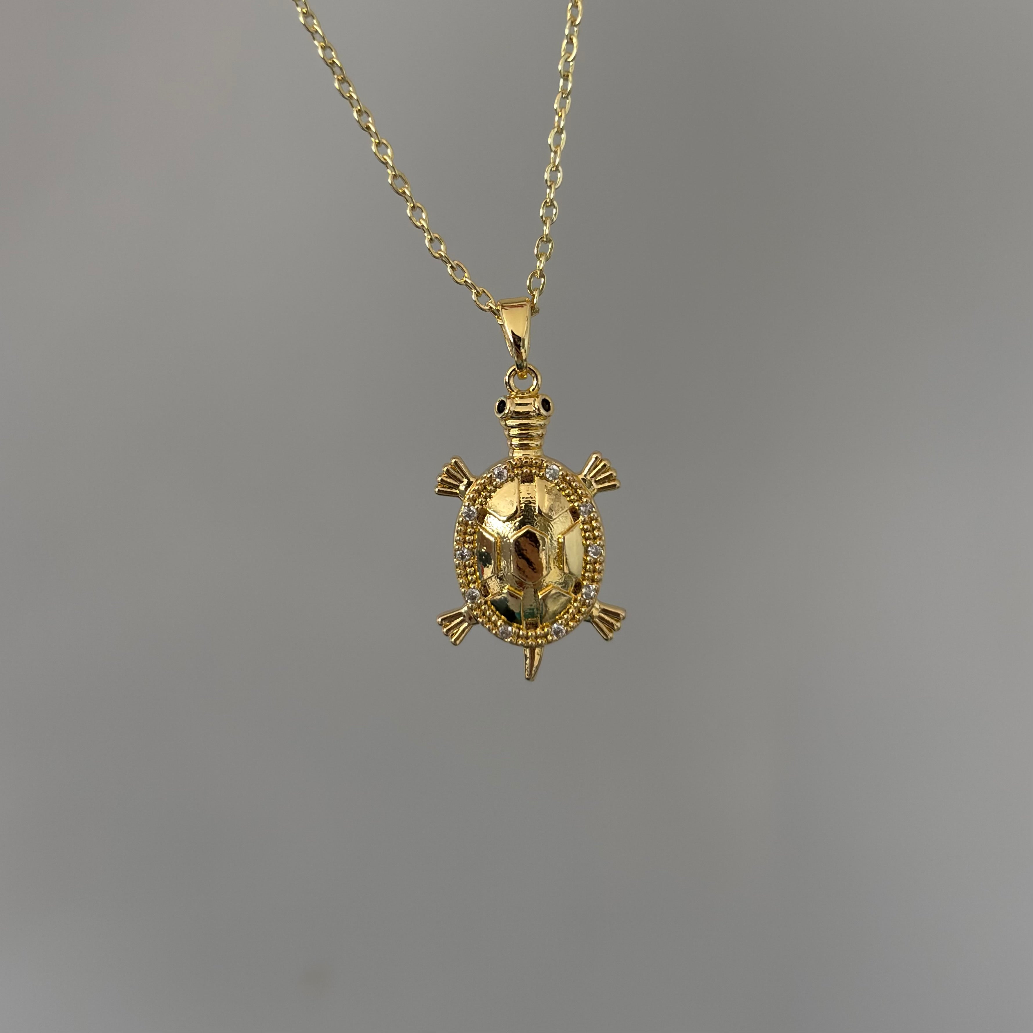 Gold Kaplumbağa Kolye