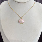 Gold Pembe İstiridye Kolye