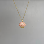 Gold Pembe İstiridye Kolye