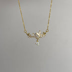 Gold Taşlı Kelebek Kolye