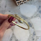 Gold Taşlı Yılan Kelepçe