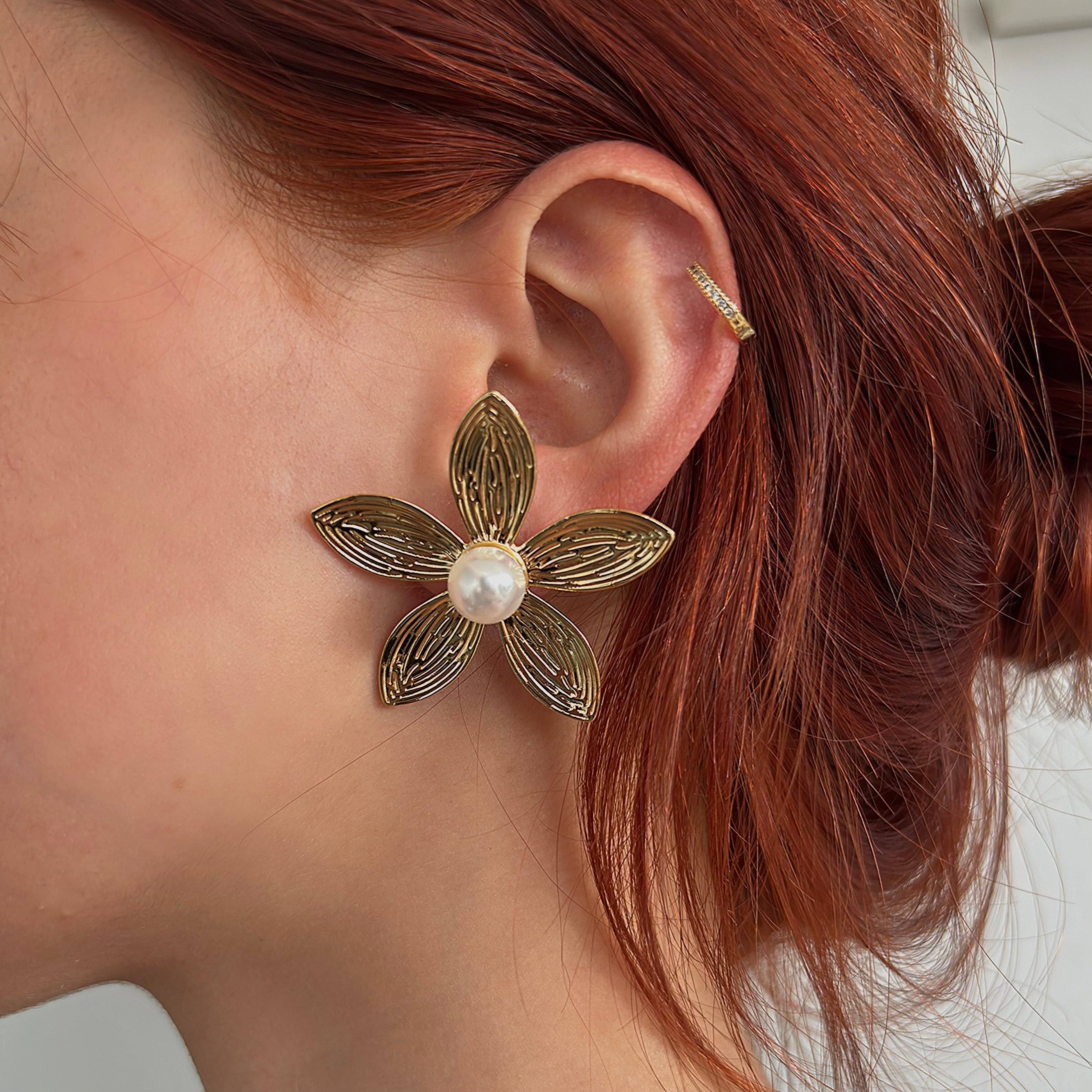 Gold Flowers Küpe