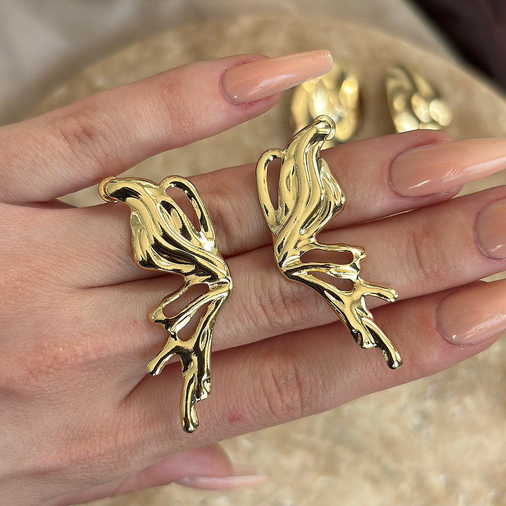 Gold Kelebek Küpe