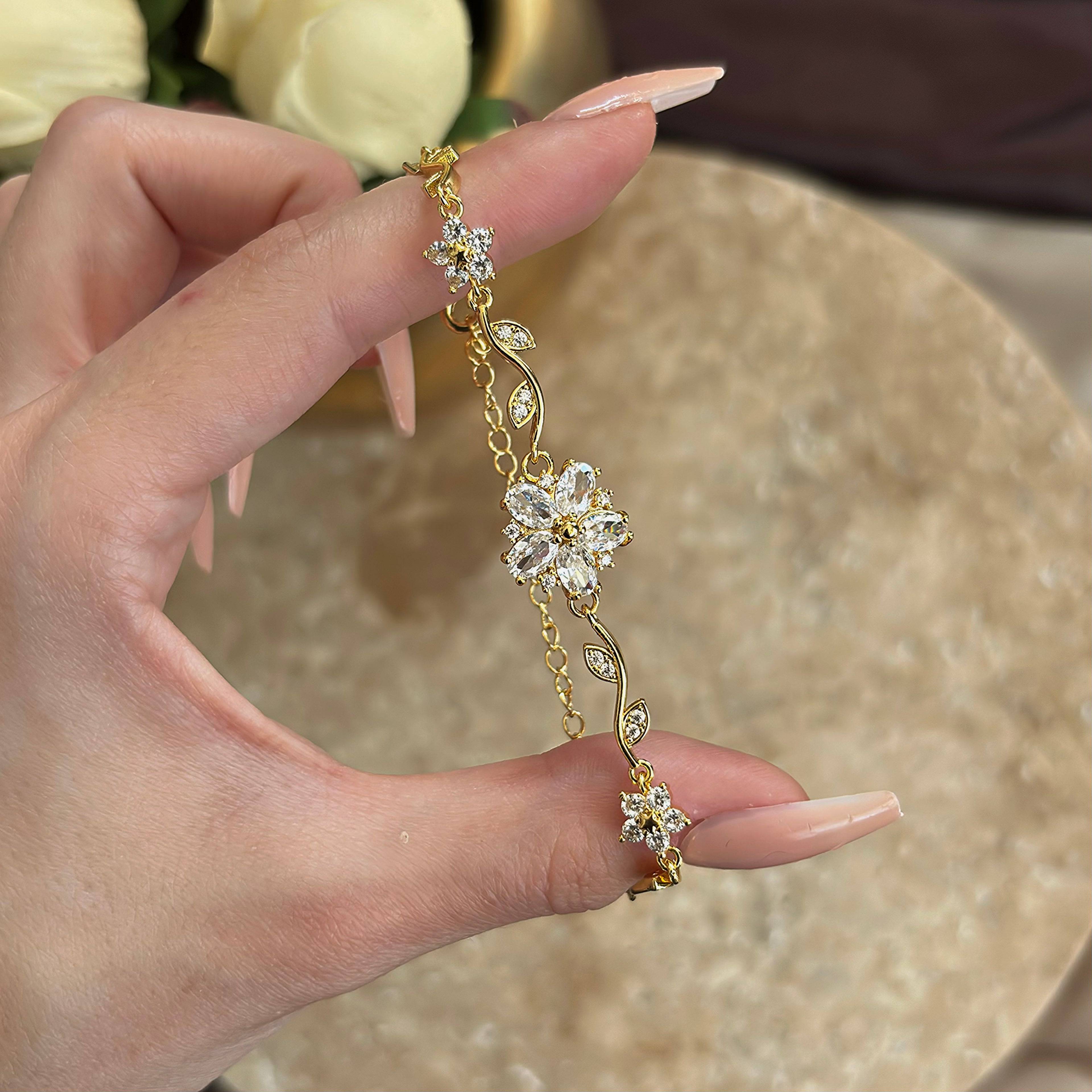 Kristal Flowers Bileklik