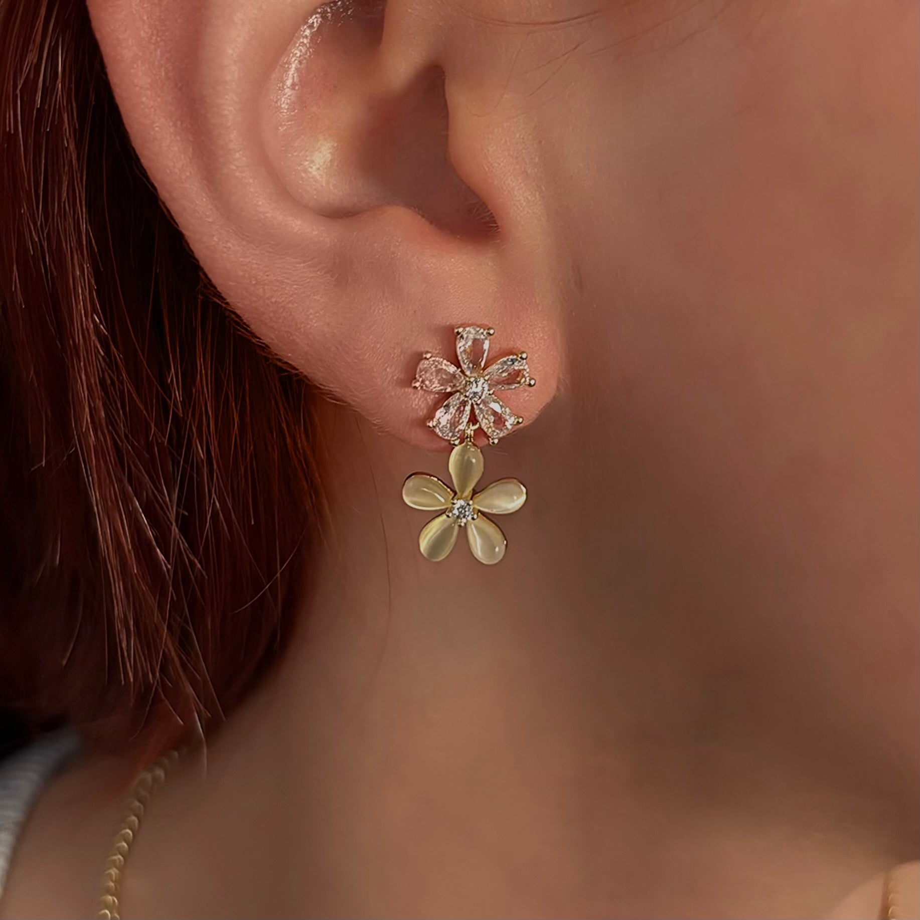 Sedef Flowers Küpe