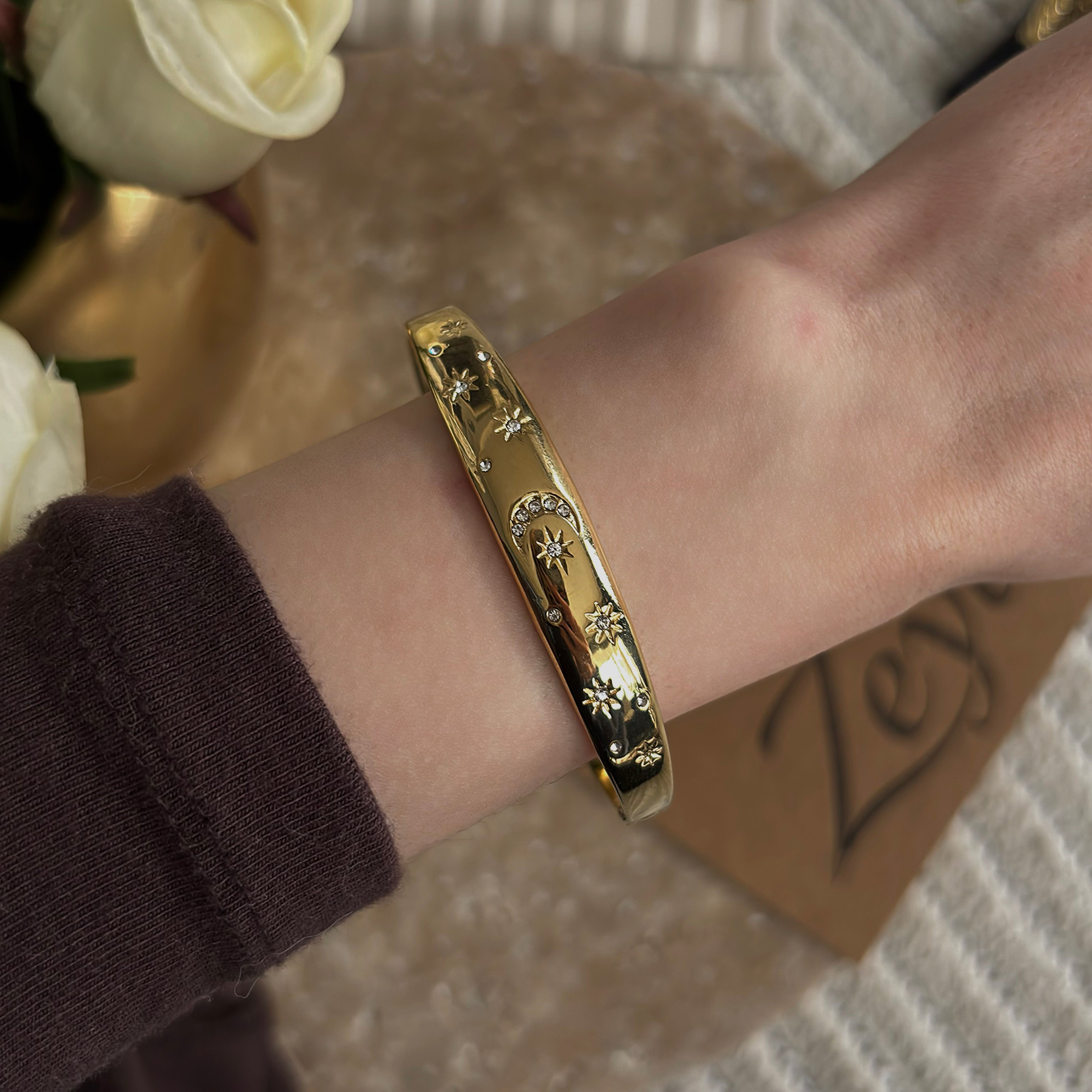 Vintage Moon Cuff | Steel