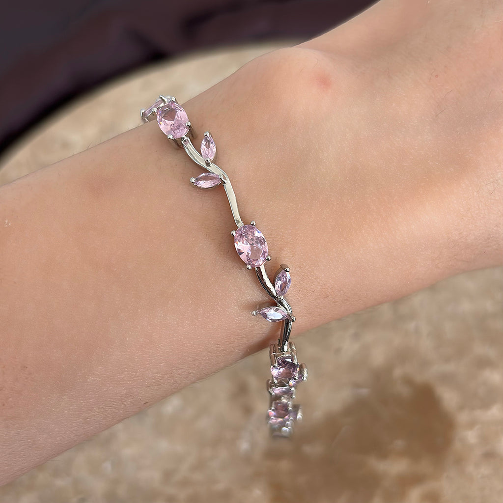 Kristal Silver Lale Bileklik