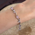 Kristal Silver Lale Bileklik