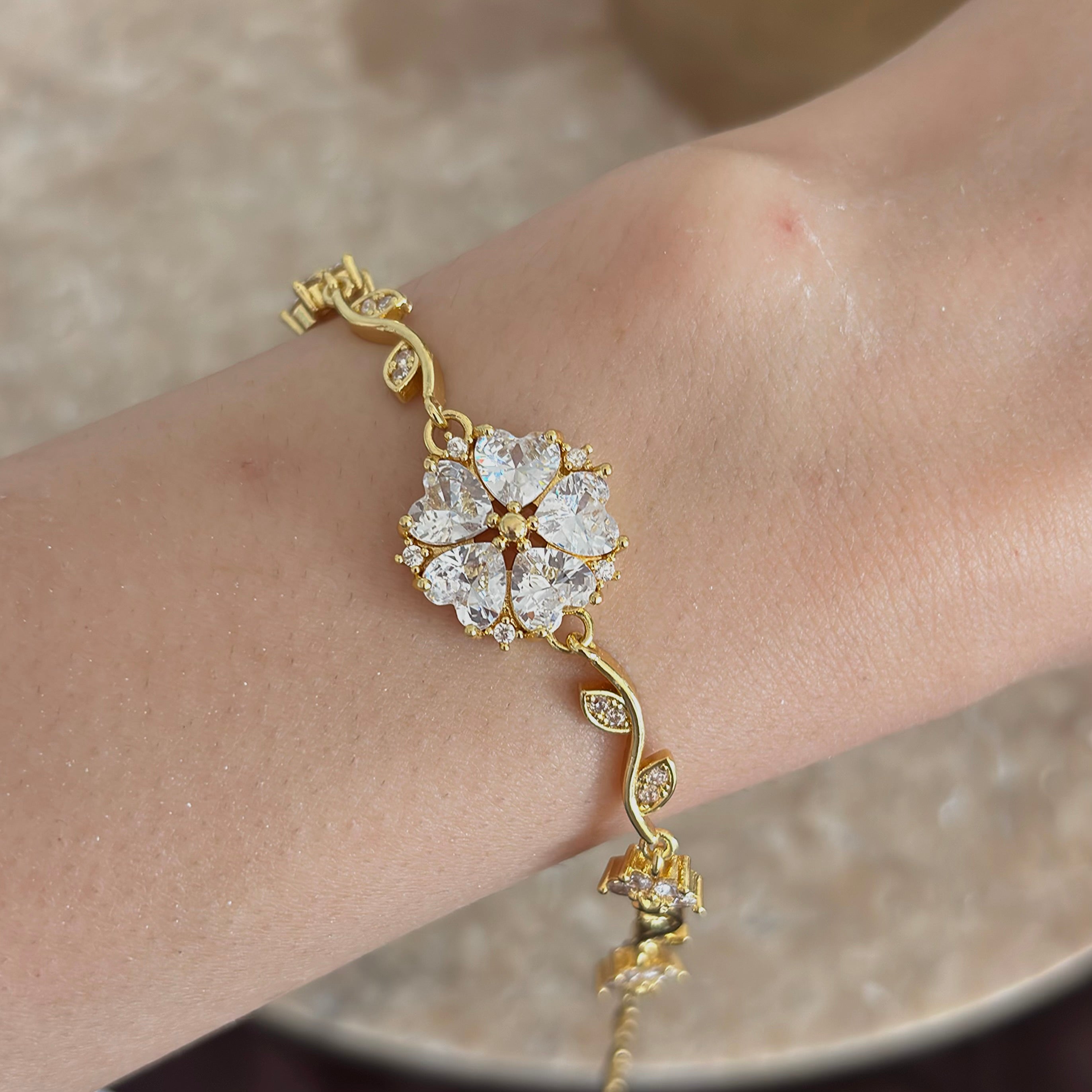 Crystal Flowers Bracelet