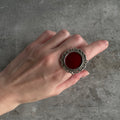 ZEYTA GOTHIC SERIES BLOOD RED VINTAGE RING